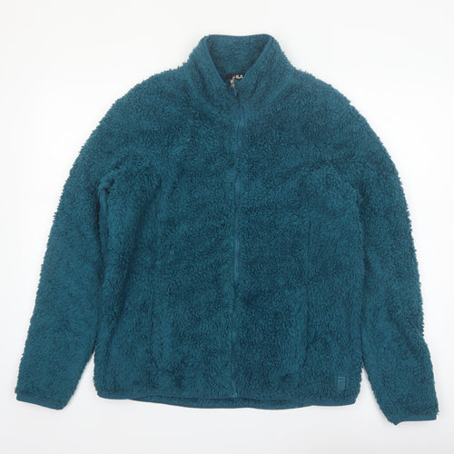 Fila Women’s Blue Faux Fur Fleece Full Zip Jacket XL
