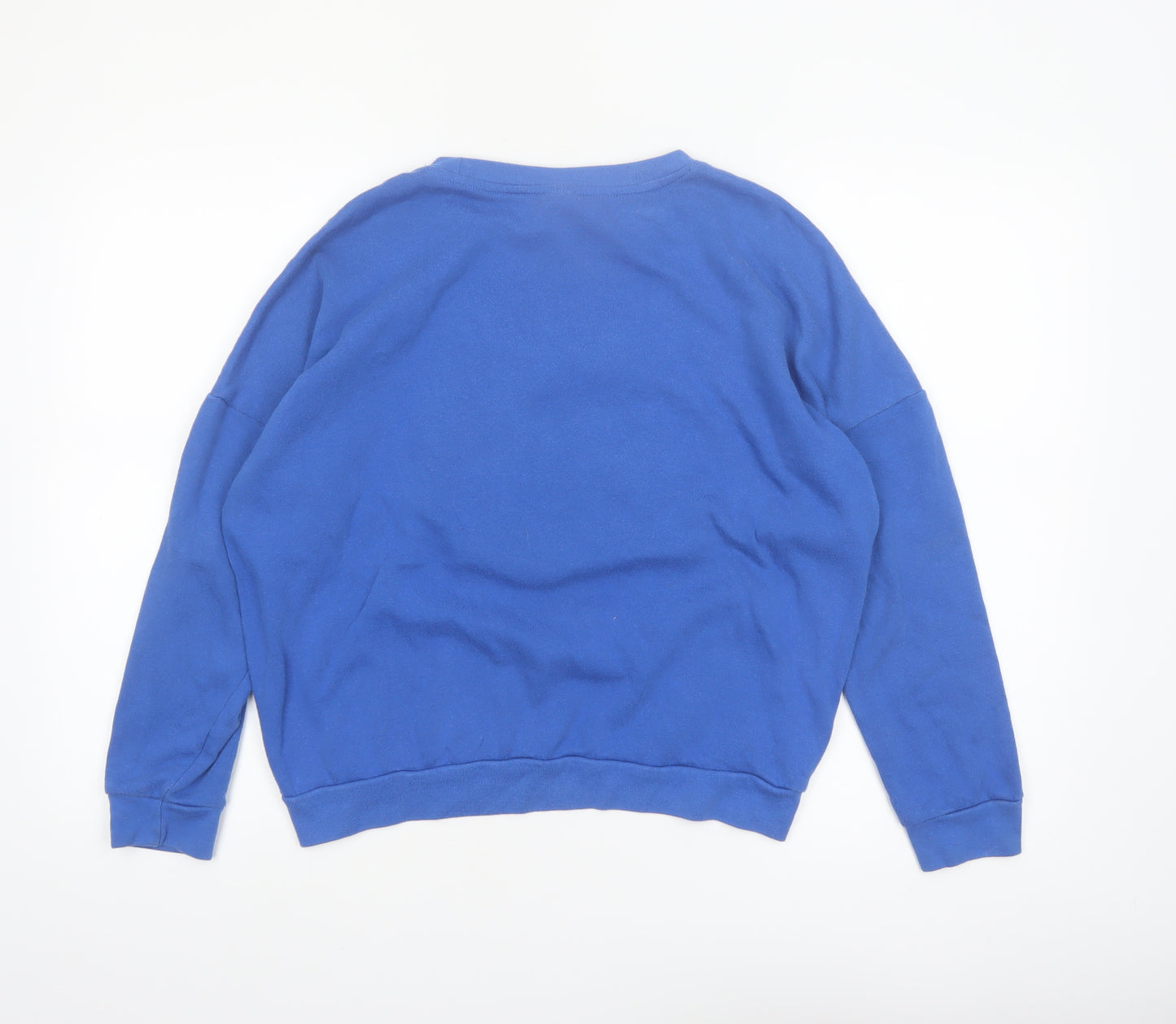 Disney Women Blue Medium Pullover Sweatshirt Mickey & Friends Graphic