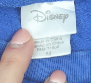 Disney Women Blue Medium Pullover Sweatshirt Mickey & Friends Graphic