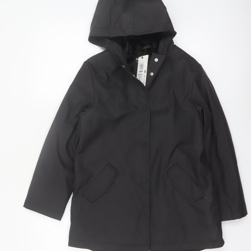 Marks and Spencer Girls Black 9-10 Years Waterproof Hooded Rain Coat