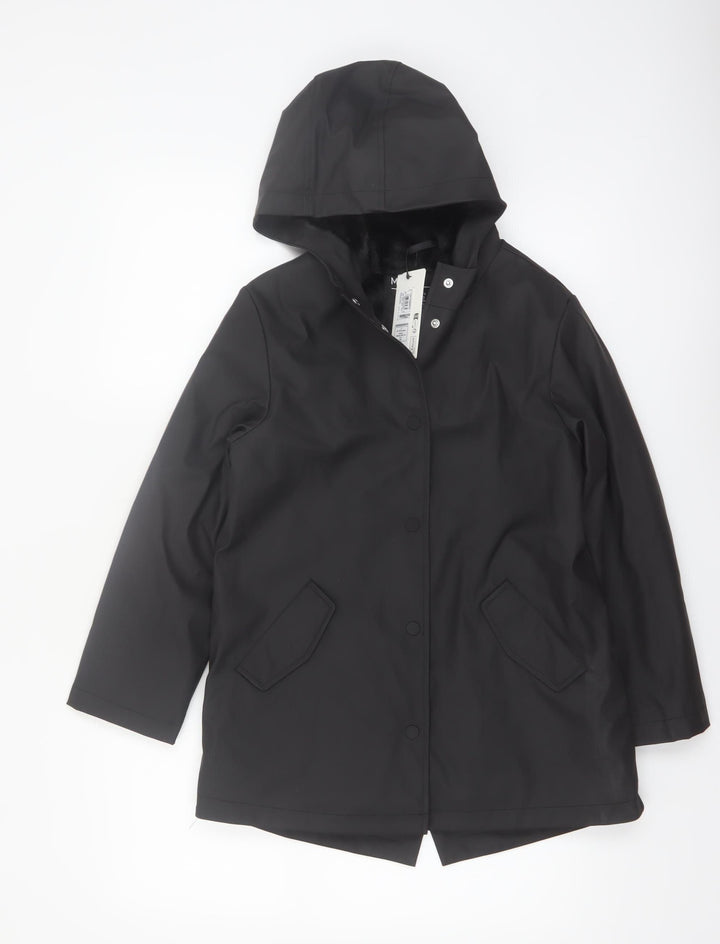 Marks and Spencer Girls Black 9-10 Years Waterproof Hooded Rain Coat