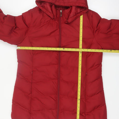 Bx Outerwear Women's Red Puffer Jacket L Hooded Quilted Coat