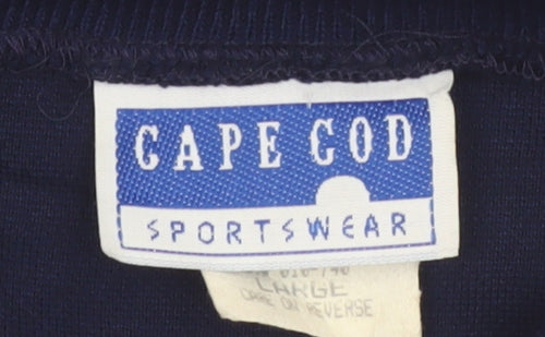 Cape Cod Sportswear Men's Blue Argyle Long Sleeve Polo L Retro