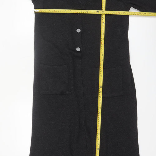 Marks and Spencer Women’s Dark Grey Long Cardigan Size 12 Merino Wool Blend