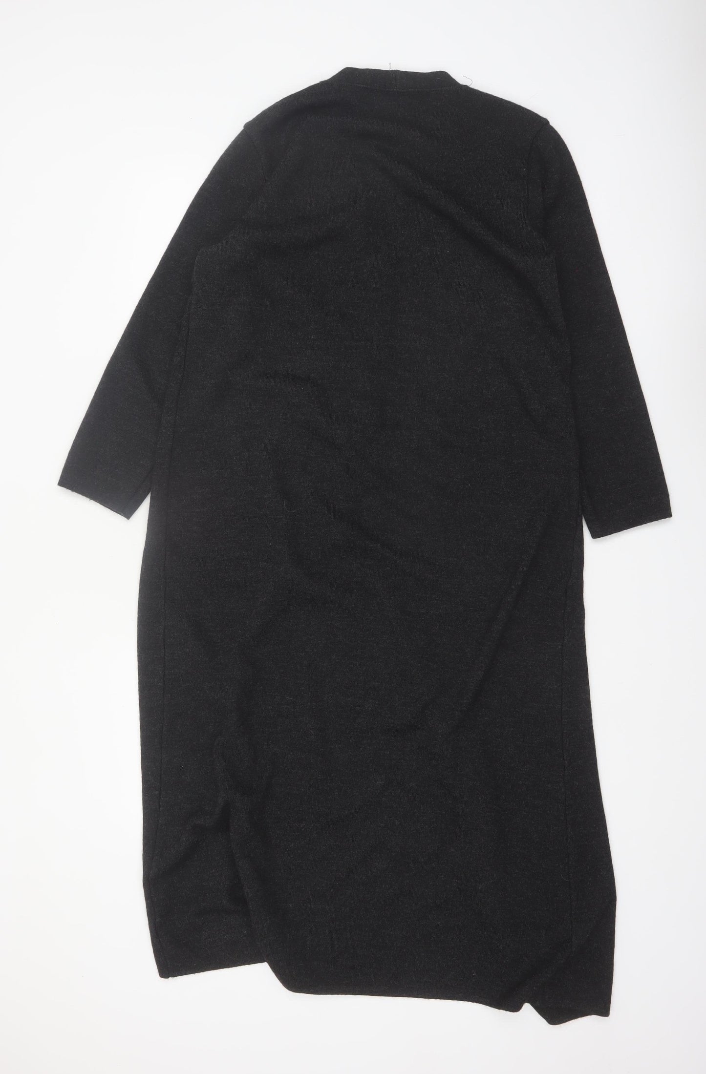 Marks and Spencer Women’s Dark Grey Long Cardigan Size 12 Merino Wool Blend