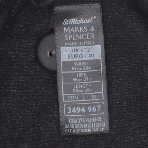 Marks and Spencer Women’s Dark Grey Long Cardigan Size 12 Merino Wool Blend