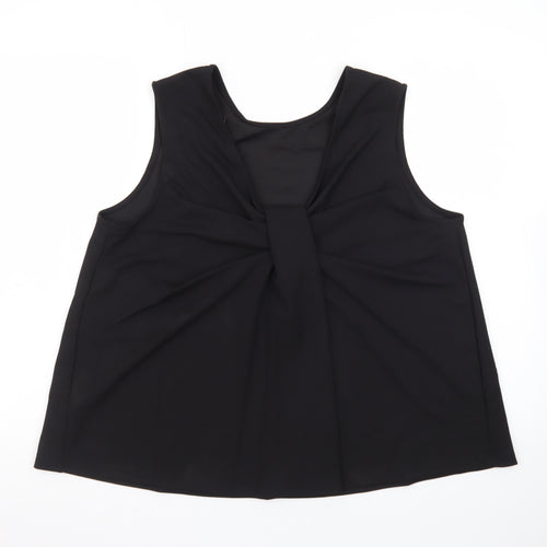 Marks and Spencer Women’s Black Sleeveless Pleated Blouse Size 14