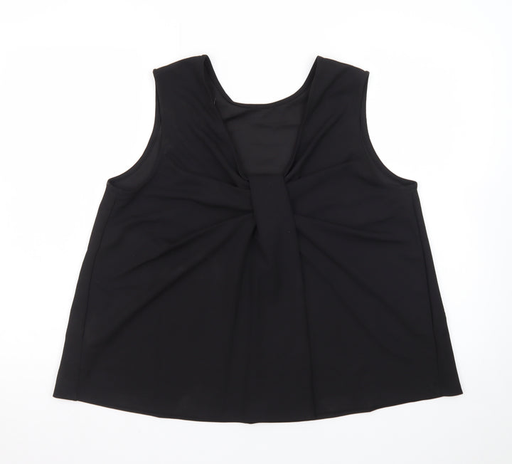 Marks and Spencer Women’s Black Sleeveless Pleated Blouse Size 14