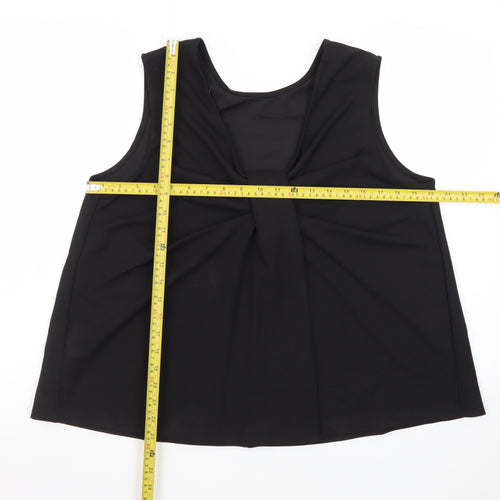 Marks and Spencer Women’s Black Sleeveless Pleated Blouse Size 14