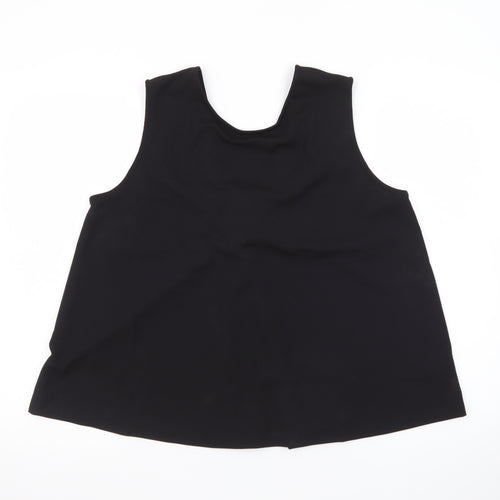 Marks and Spencer Women’s Black Sleeveless Pleated Blouse Size 14