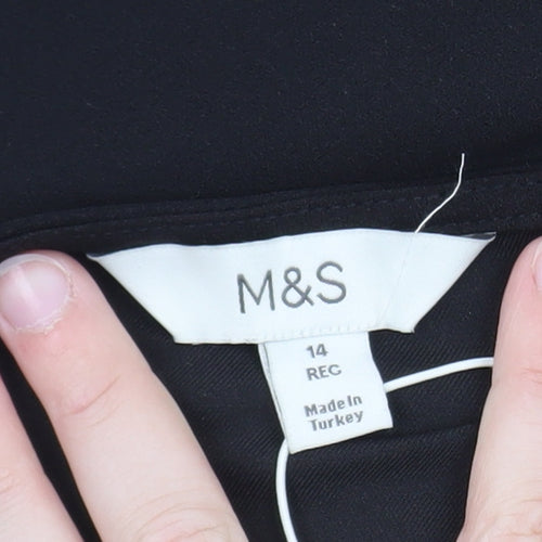 Marks and Spencer Women’s Black Sleeveless Pleated Blouse Size 14