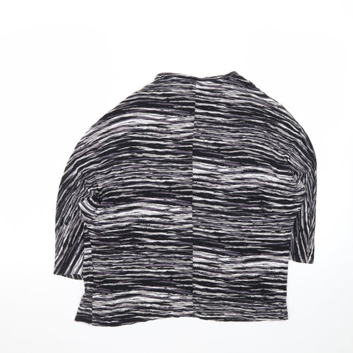 Kin by John Lewis Women's Black Striped Relaxed 3/4 Sleeve Jersey Blouse S