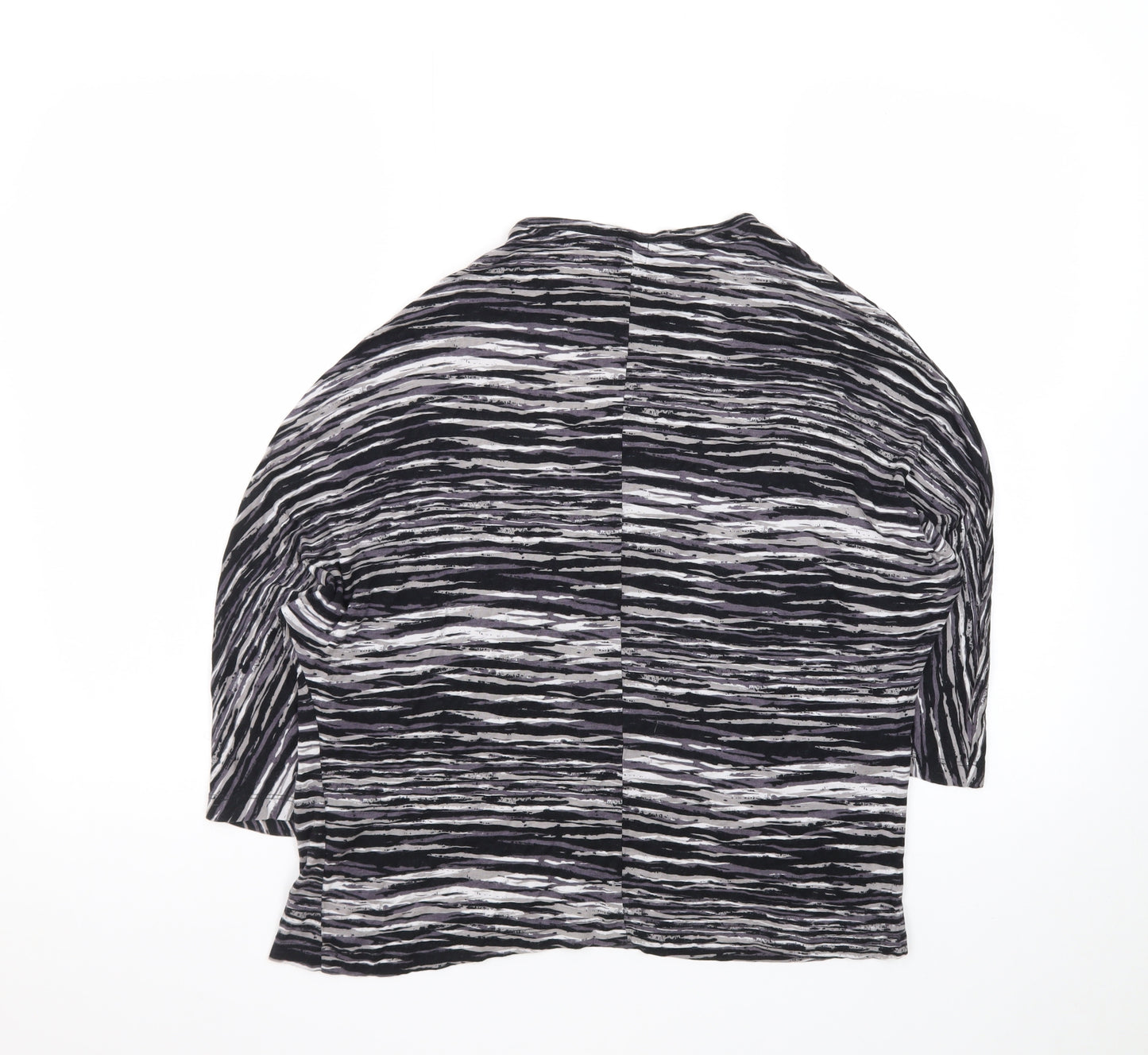 Kin by John Lewis Women's Black Striped Relaxed 3/4 Sleeve Jersey Blouse S