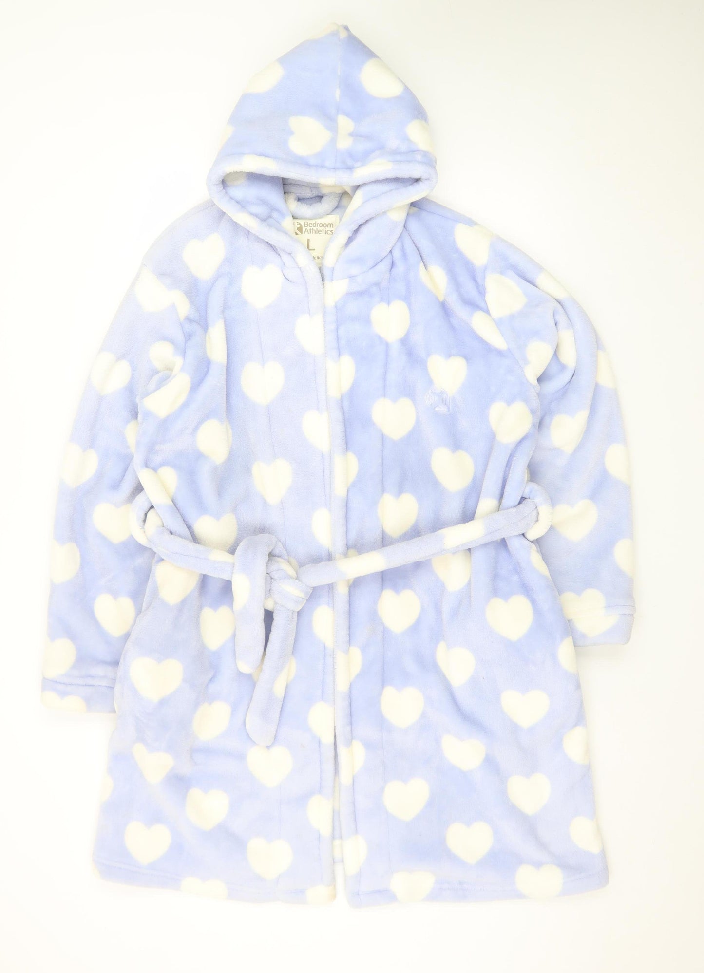 Bedroom Athletics Women’s Blue Heart Fleece Hooded Robe L