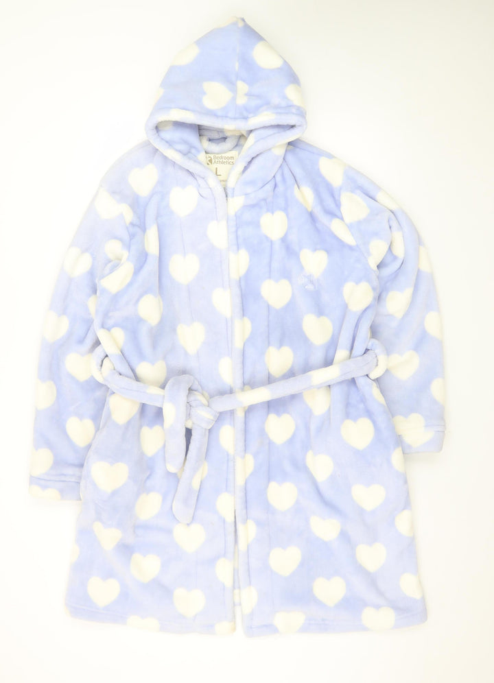 Bedroom Athletics Women’s Blue Heart Fleece Hooded Robe L