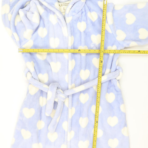 Bedroom Athletics Women’s Blue Heart Fleece Hooded Robe L
