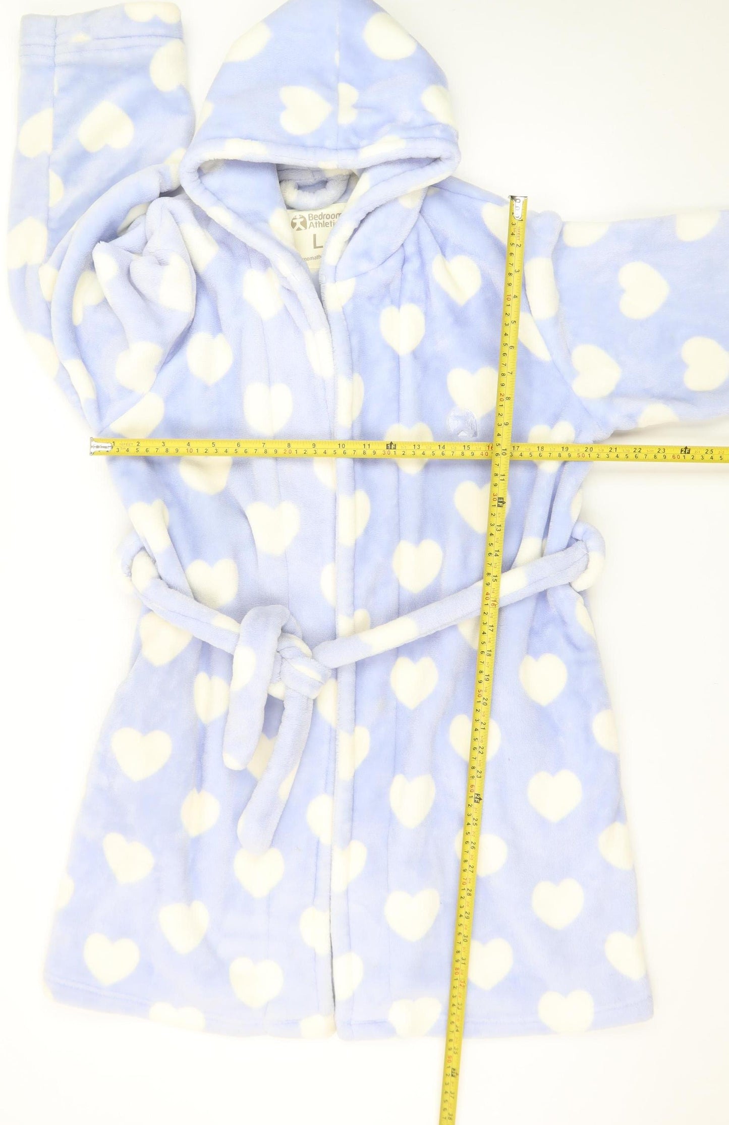 Bedroom Athletics Women’s Blue Heart Fleece Hooded Robe L