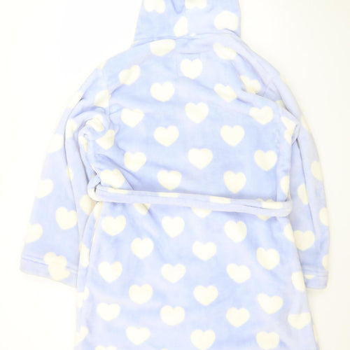 Bedroom Athletics Women’s Blue Heart Fleece Hooded Robe L