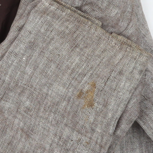 CC Petite Women's Beige Linen Blazer Jacket Size 18