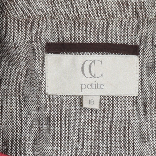 CC Petite Women's Beige Linen Blazer Jacket Size 18