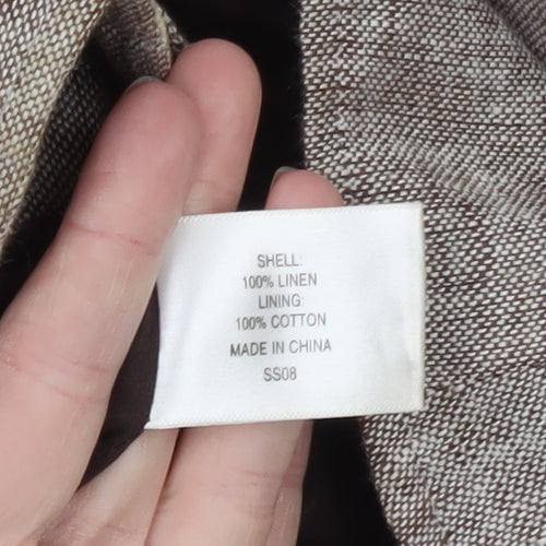 CC Petite Women's Beige Linen Blazer Jacket Size 18