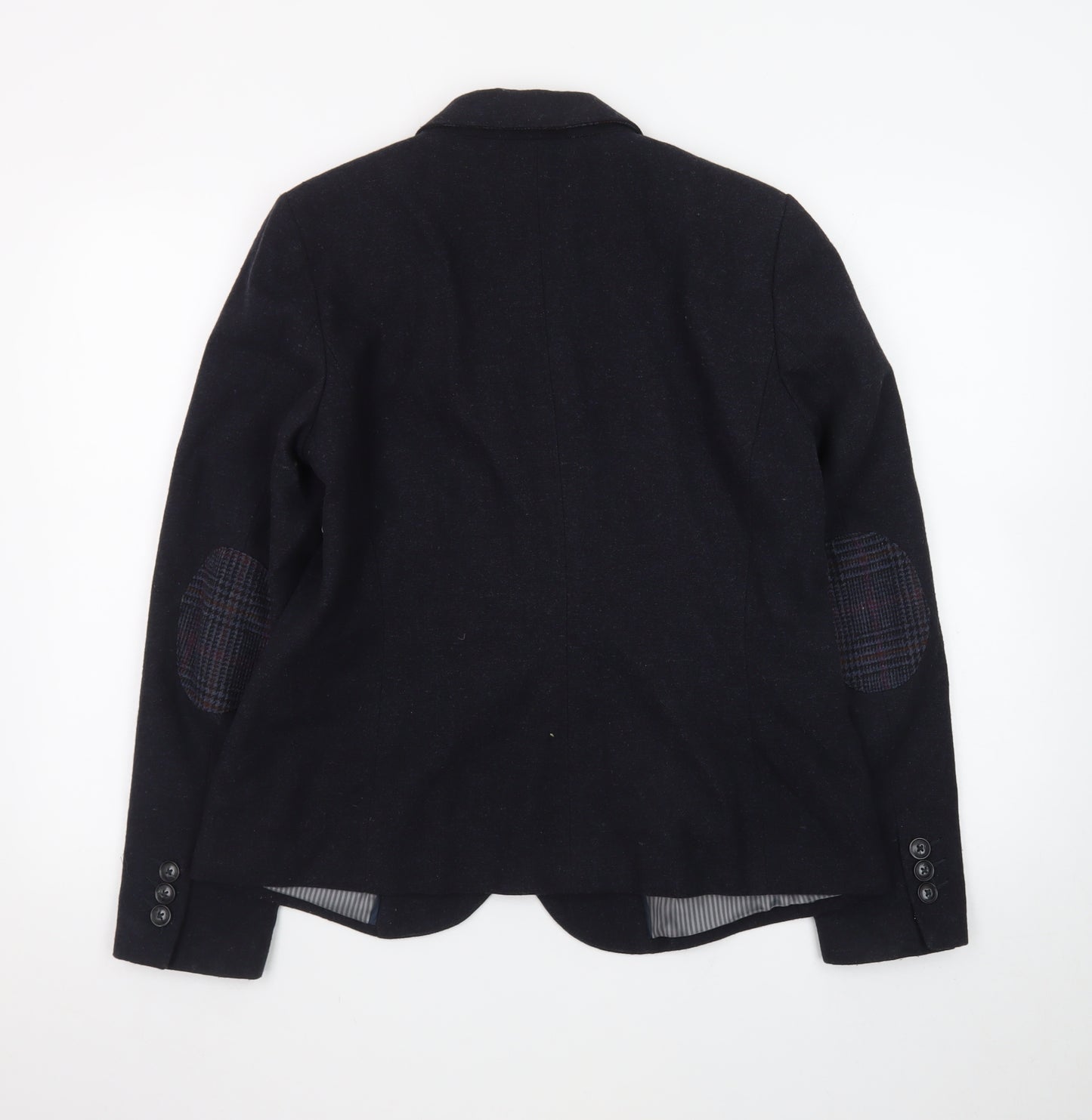BAF Woman Black Wool Blend Tailored Blazer Jacket UK 16