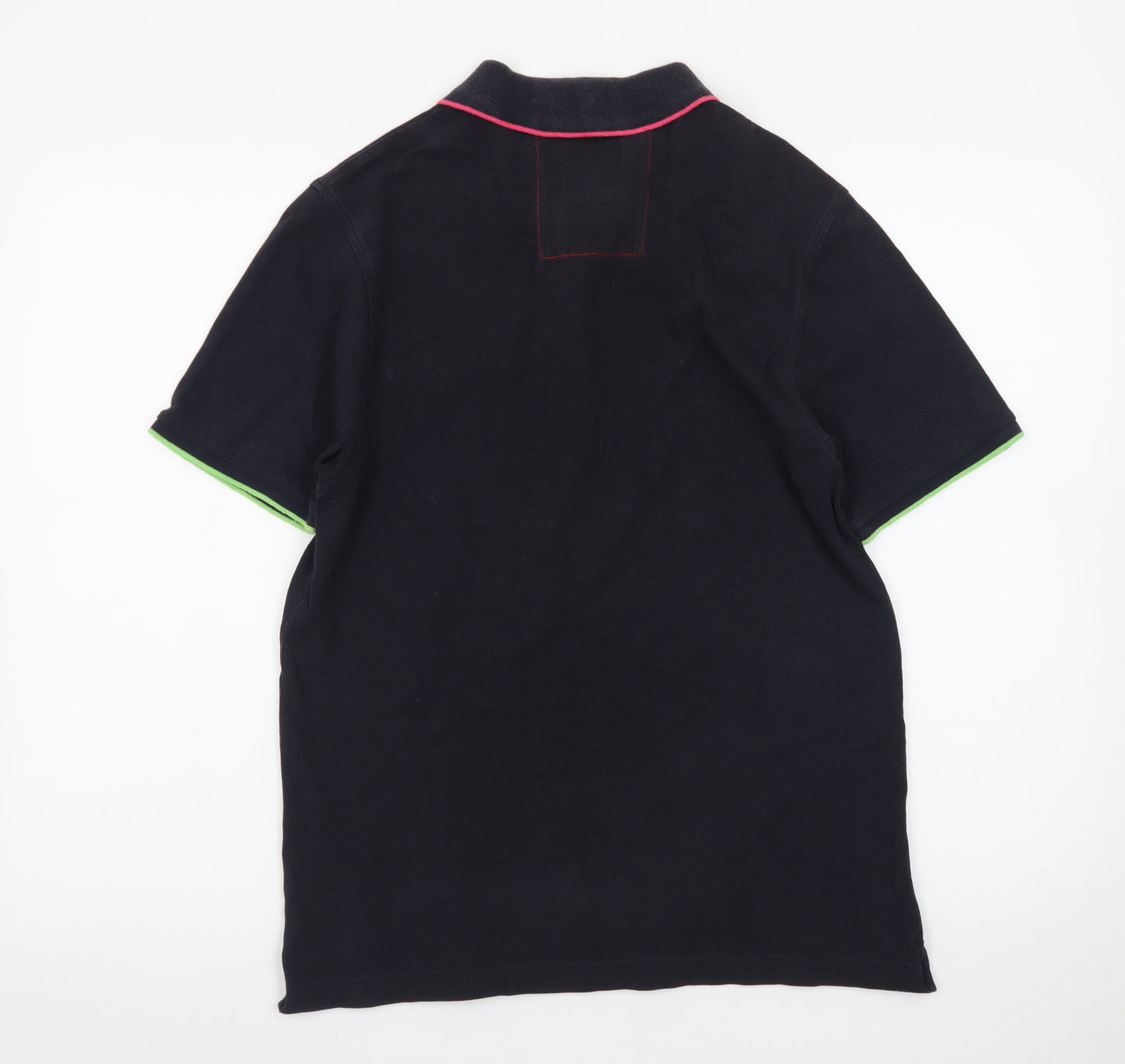 Luke Men's Black Logo Polo Shirt Size Large Short Sleeve Cotton