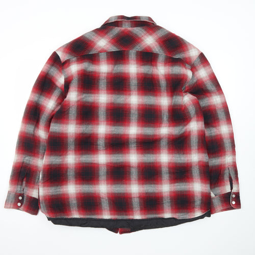 Aggressor Men's Red Checked Quilted Flannel Jacket L