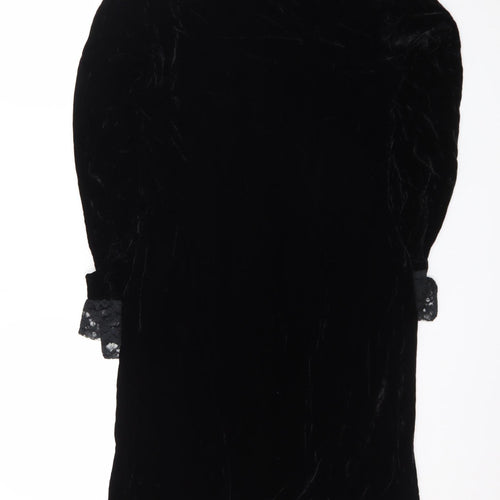 Baldanza Women’s Black Velvet Lace High Neck Formal Dress Size 8