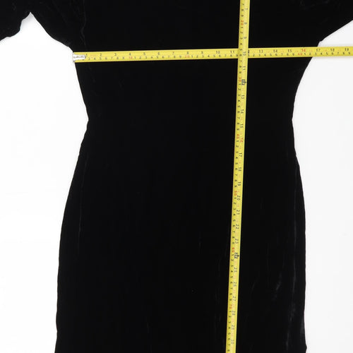 Baldanza Women’s Black Velvet Lace High Neck Formal Dress Size 8