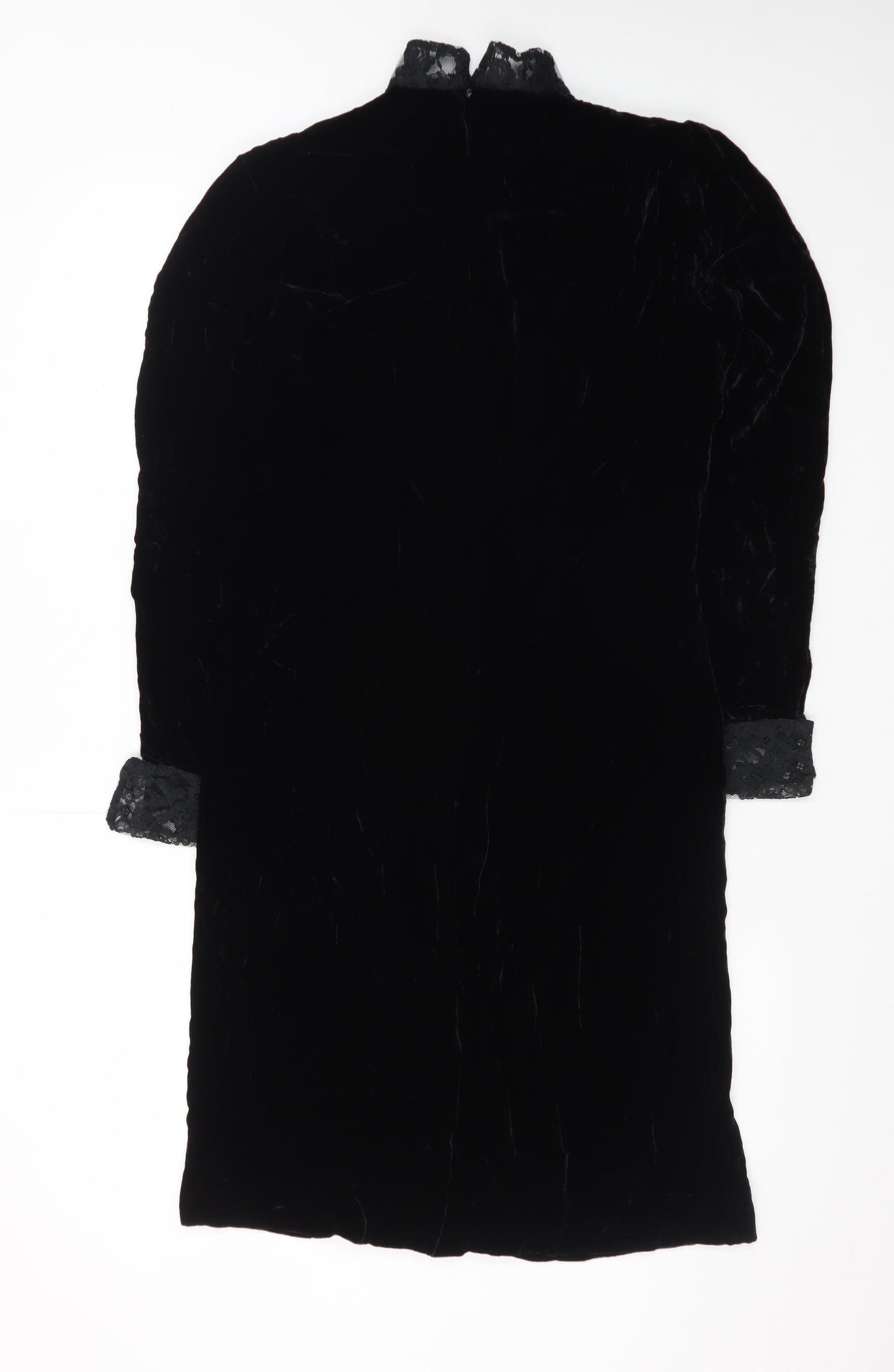 Baldanza Women’s Black Velvet Lace High Neck Formal Dress Size 8