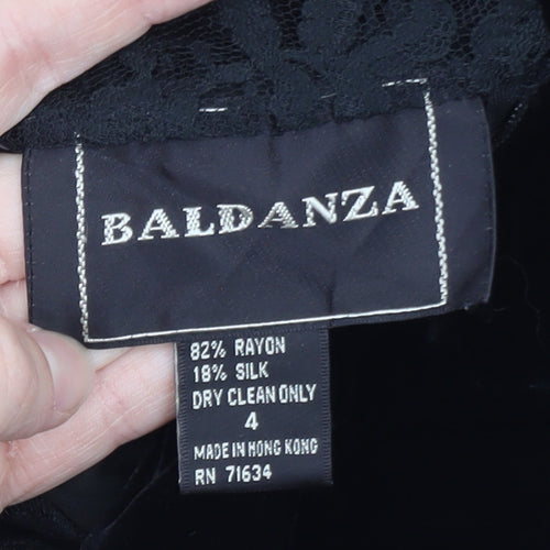 Baldanza Women’s Black Velvet Lace High Neck Formal Dress Size 8