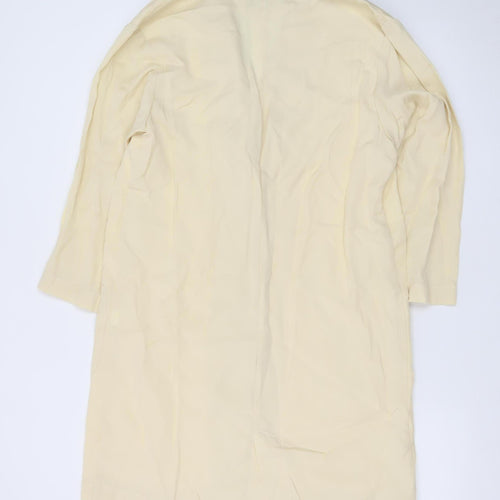 ZARA Women Beige Long Blazer XS Single Breasted Notch Lapel