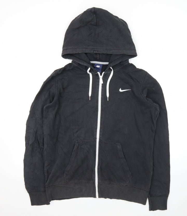 Nike Mens Black Full Zip Hoodie L Sportswear Cotton Blend