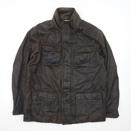 John Lewis Men Brown Waxed Cotton Field Jacket Medium