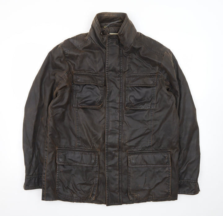 John Lewis Men Brown Waxed Cotton Field Jacket Medium