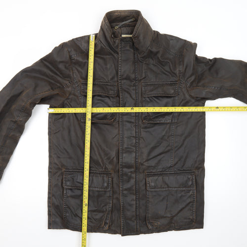 John Lewis Men Brown Waxed Cotton Field Jacket Medium