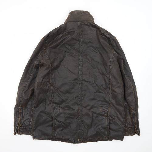 John Lewis Men Brown Waxed Cotton Field Jacket Medium