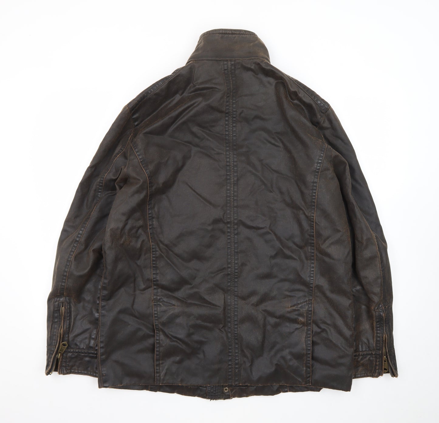 John Lewis Men Brown Waxed Cotton Field Jacket Medium