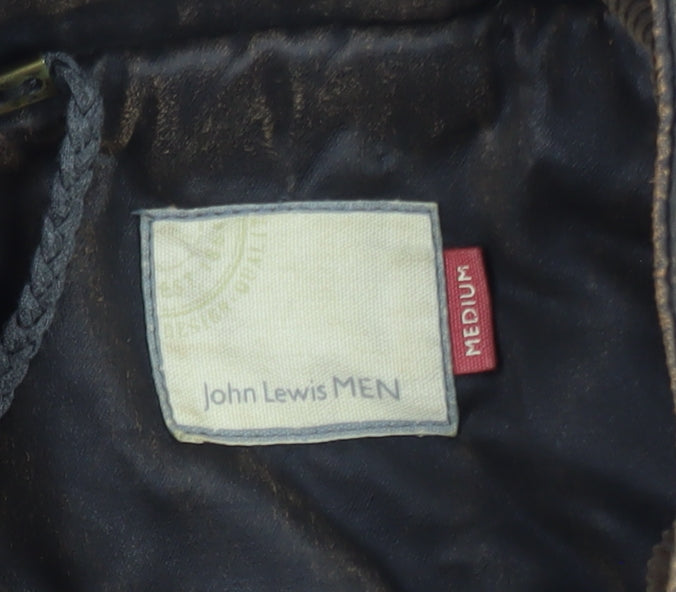 John Lewis Men Brown Waxed Cotton Field Jacket Medium