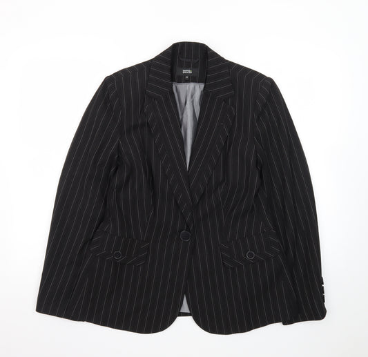 Marks and Spencer Women’s Black Pinstripe Suit Jacket Size 14