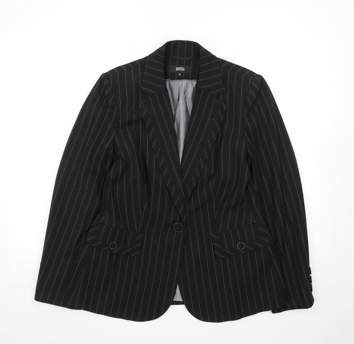Marks and Spencer Women’s Black Pinstripe Suit Jacket Size 14