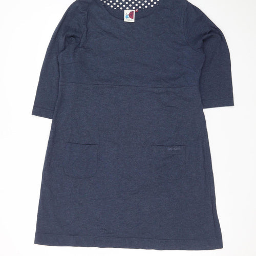 Weird Fish Women’s Blue Knee Length Shift Dress Size 16