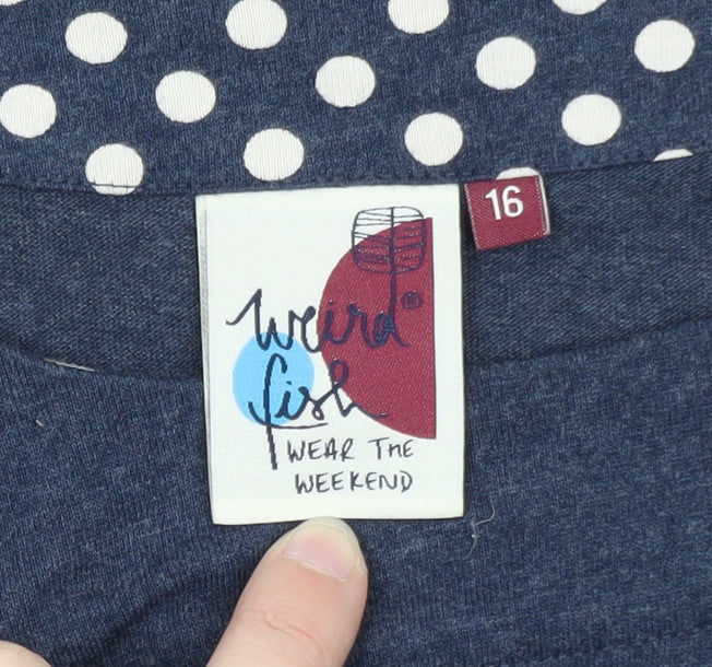 Weird Fish Women’s Blue Knee Length Shift Dress Size 16
