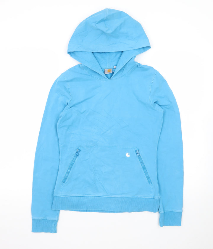 Carhartt Women's Blue Pullover Hoodie XS Cotton Casual Sweatshirt