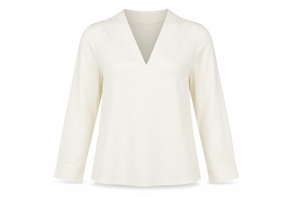 Marks and Spencer Women’s Ivory V-Neck Long Sleeve Blouse Size 10