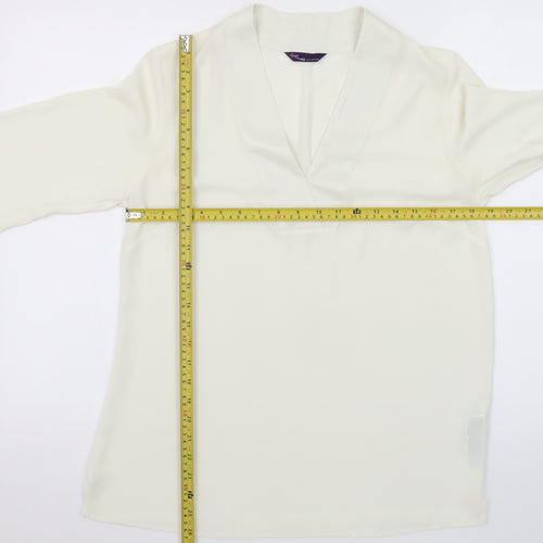 Marks and Spencer Women’s Ivory V-Neck Long Sleeve Blouse Size 10