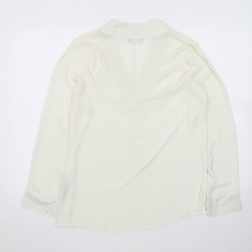 Marks and Spencer Women’s Ivory V-Neck Long Sleeve Blouse Size 10