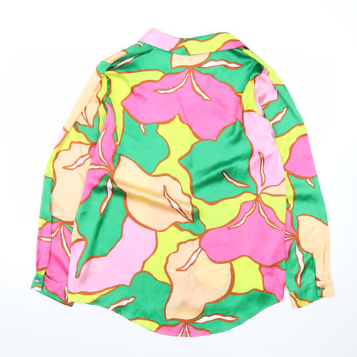 Zara Women's Multicoloured Floral Satin Blouse Size 12