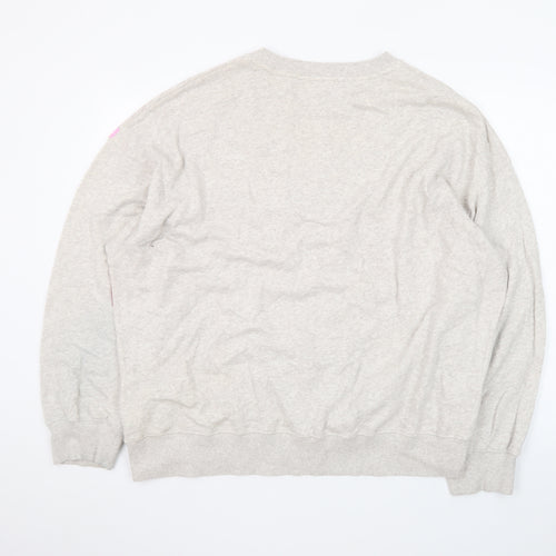 Hush Women Beige Multicoloured Stripe Pullover Sweatshirt L